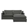 Russell 3 Seater Sofa with Ottoman - Dark Grey (Eco Clean Fabric) - 22