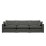 Russell 3 Seater Sofa with Ottoman - Dark Grey (Eco Clean Fabric) - 6