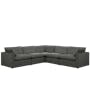 Russell 4 Seater Sofa with Ottoman - Dark Grey (Eco Clean Fabric) - 9