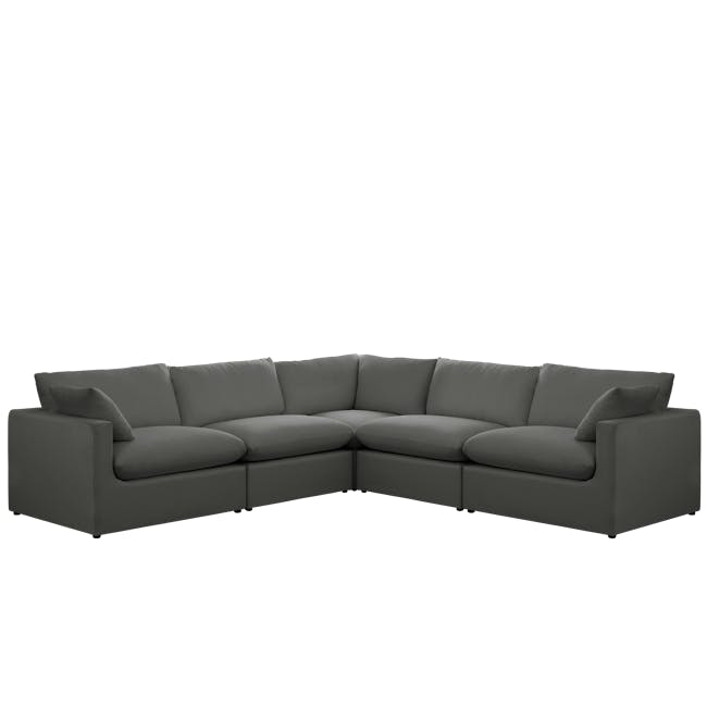 Russell Large Corner Sofa - Dark Grey (Eco Clean Fabric) - 0