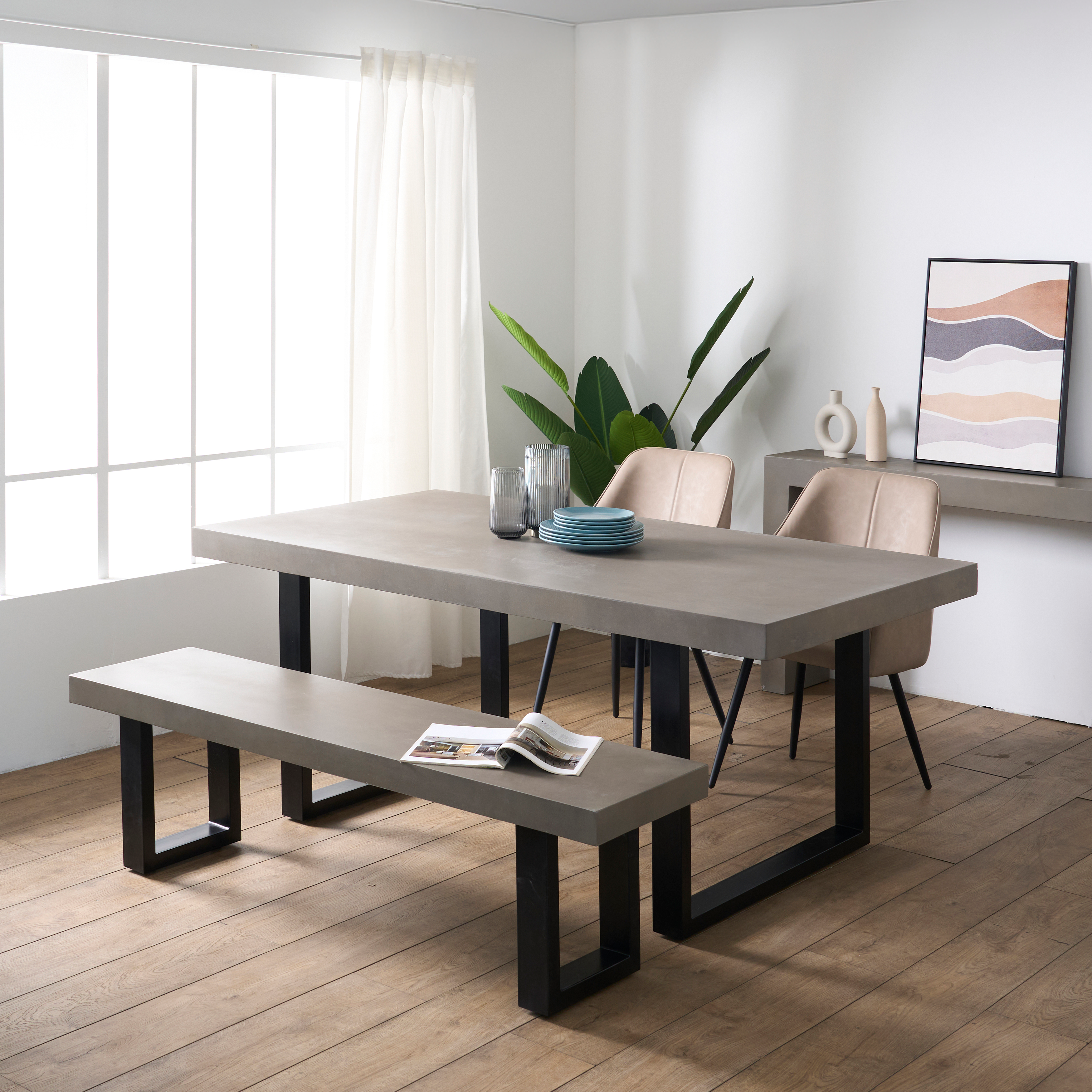Titus Concrete Dining Table Concrete Furniture by HipVan