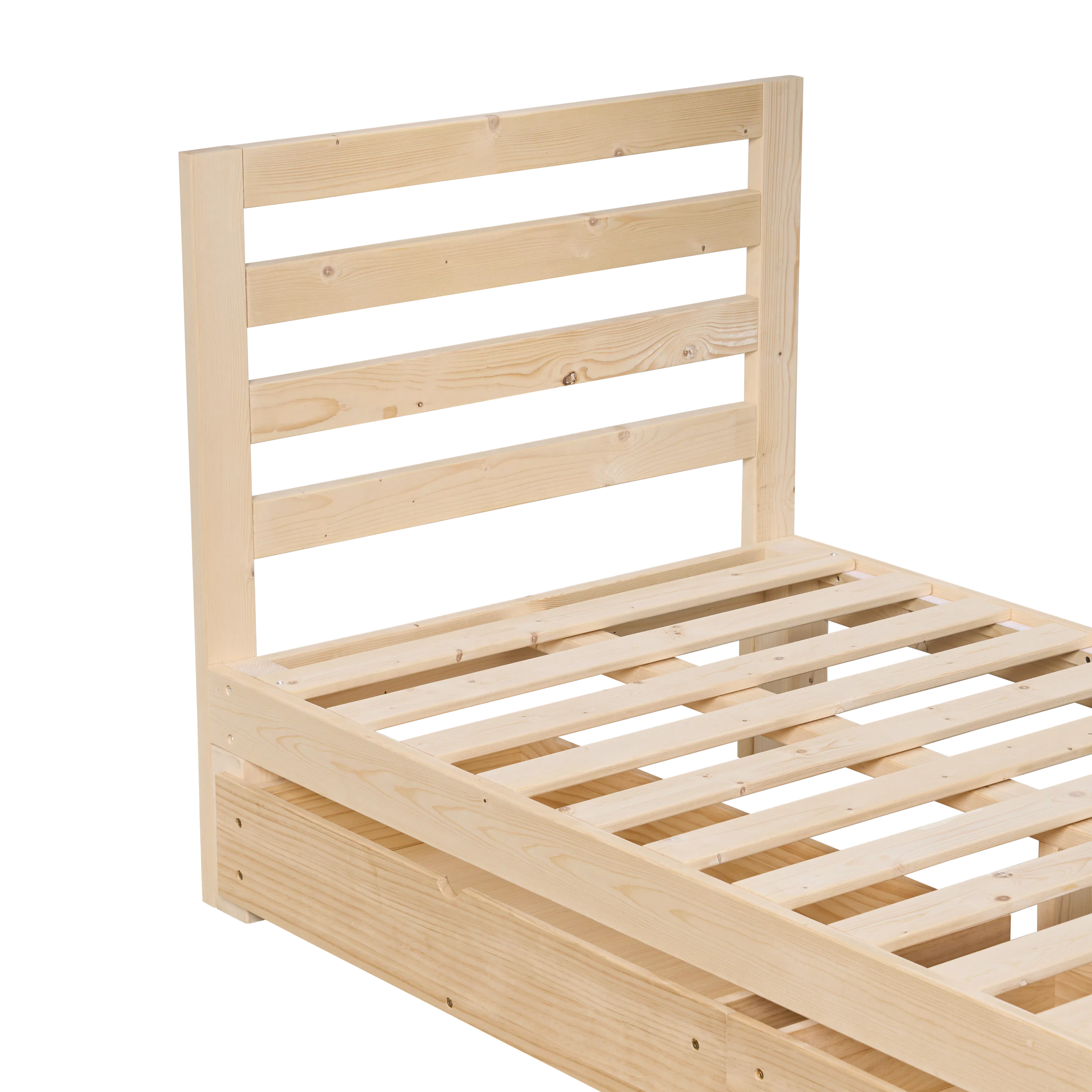 Katana Super Single Wooden Headboard Bed with 2 Drawers - 14