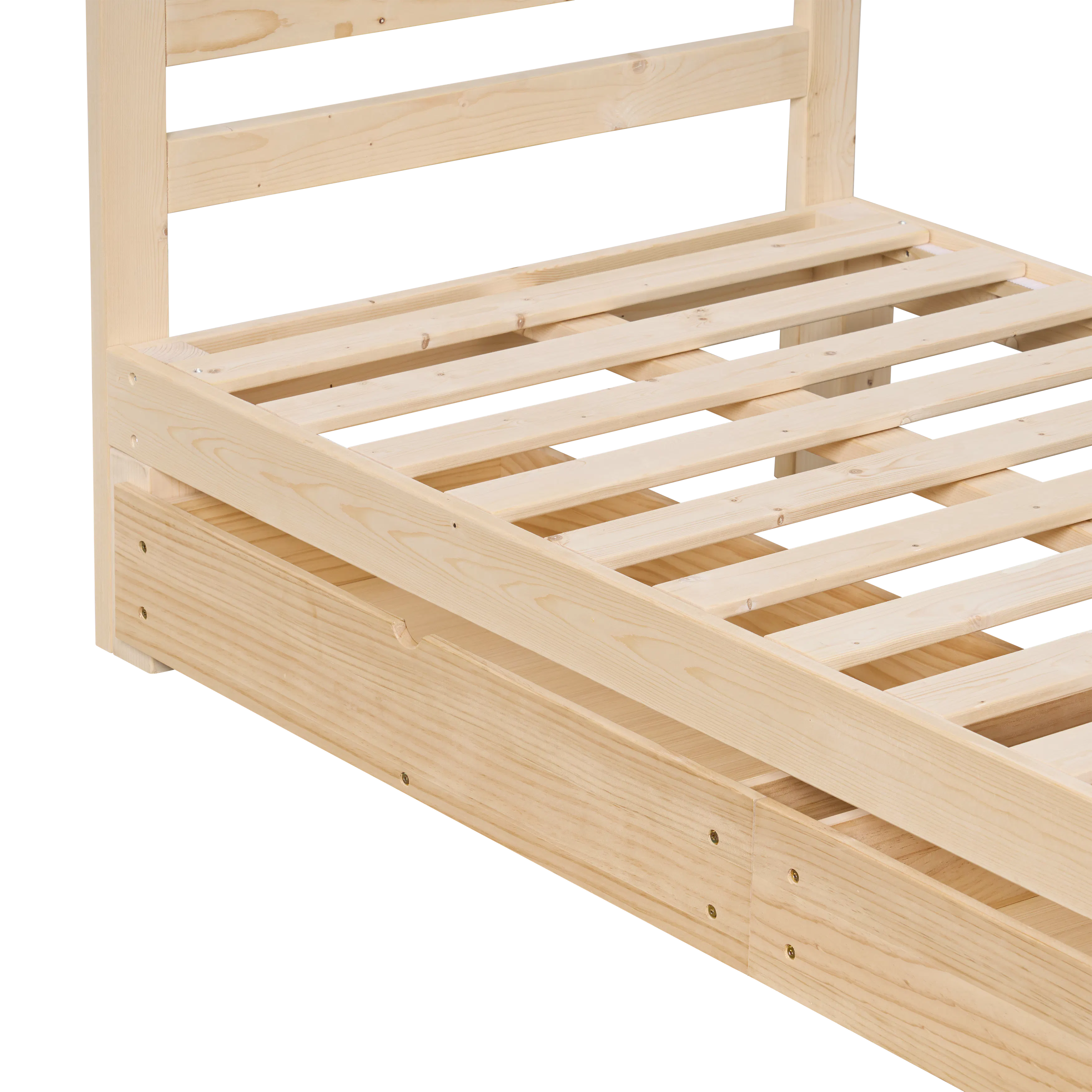 Katana Super Single Wooden Headboard Bed with 2 Drawers - 15