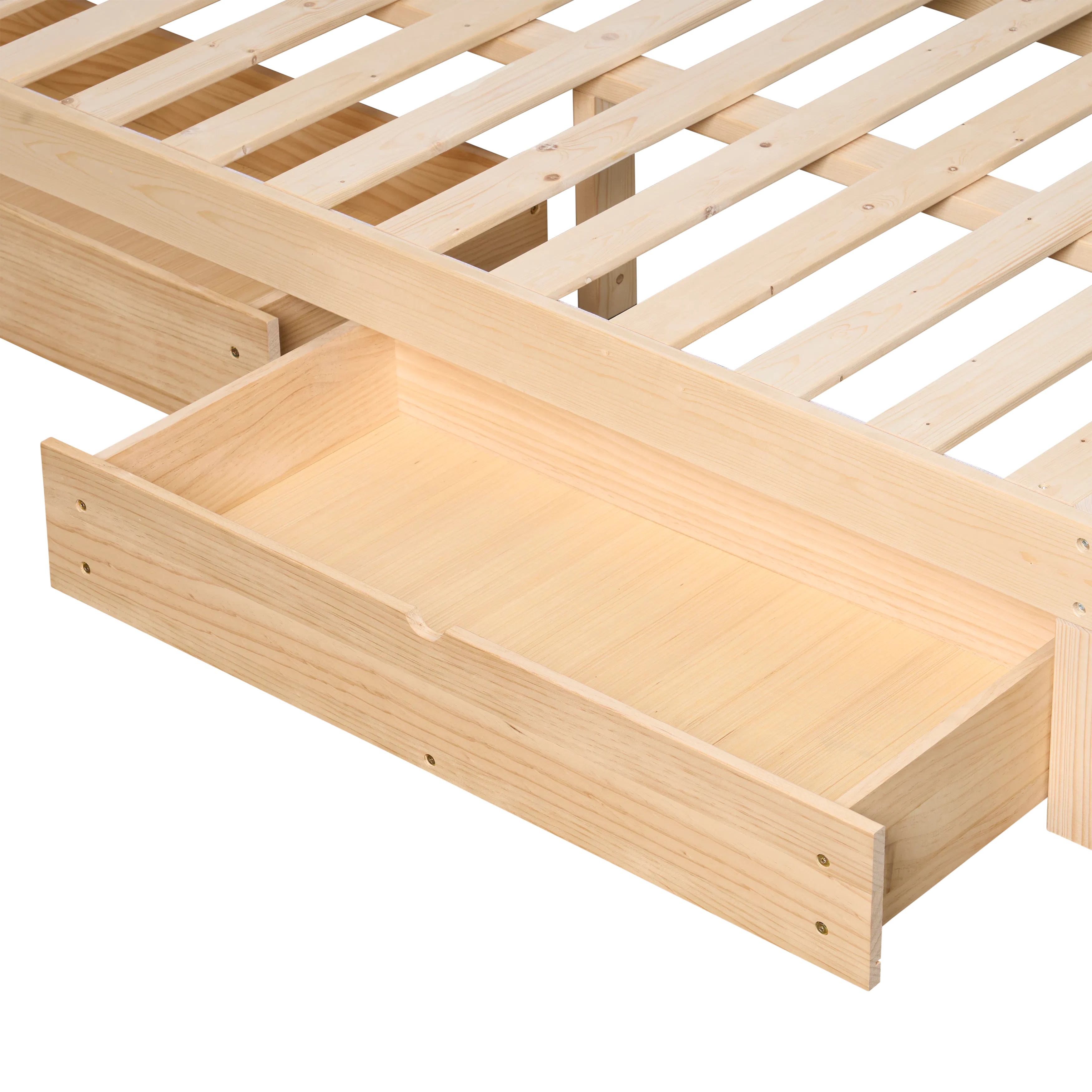 Katana Super Single Wooden Headboard Bed with 2 Drawers - 19