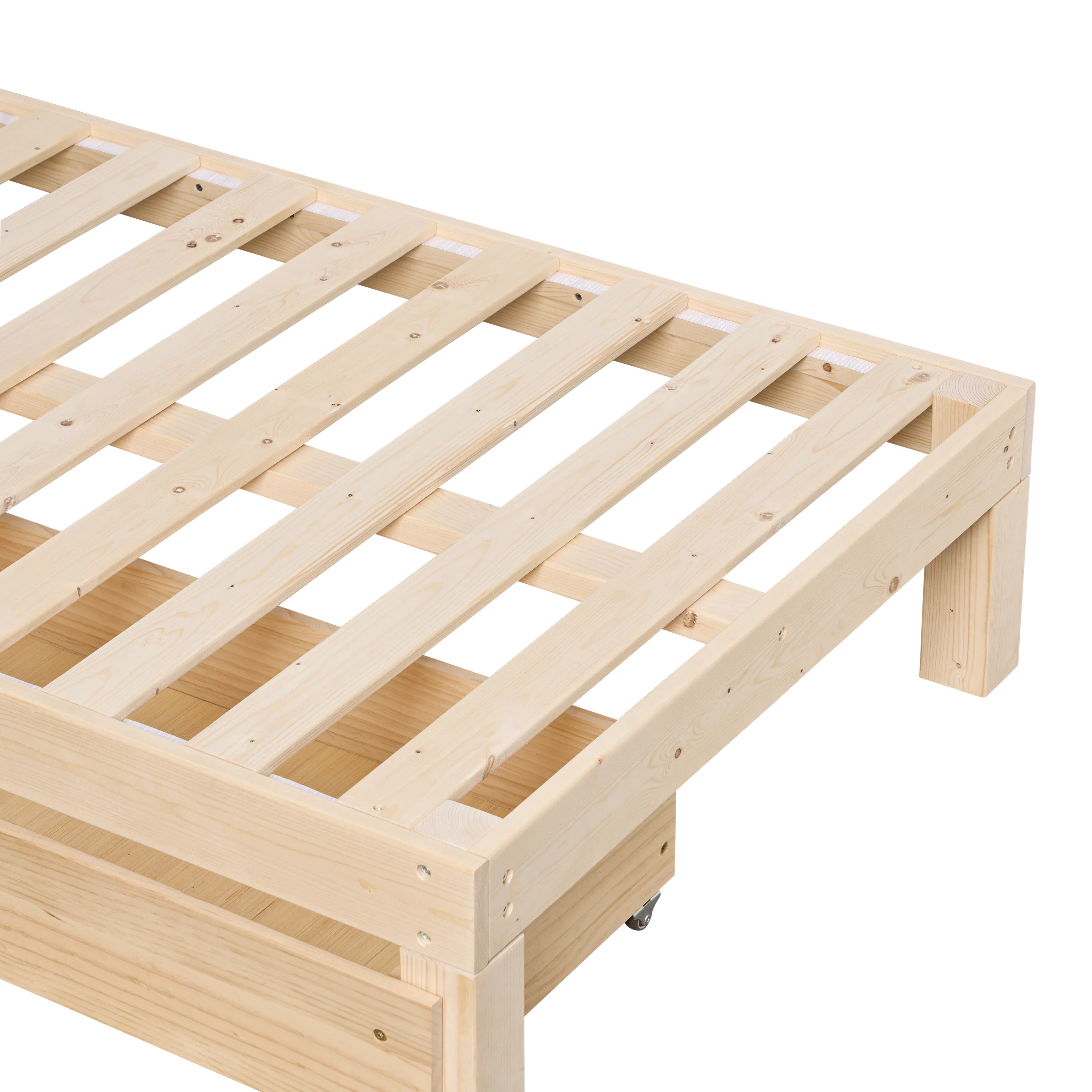 Katana Super Single Wooden Headboard Bed with 2 Drawers - 17