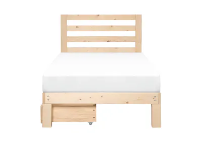 Katana Super Single Wooden Headboard Bed with 2 Drawers