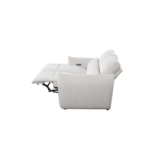 Lloyd 2 Seater Power Recliner Sofa - Misty Grey (Scratch Resistant) - 5 - Modern minimalist white sofa, sleek black metal