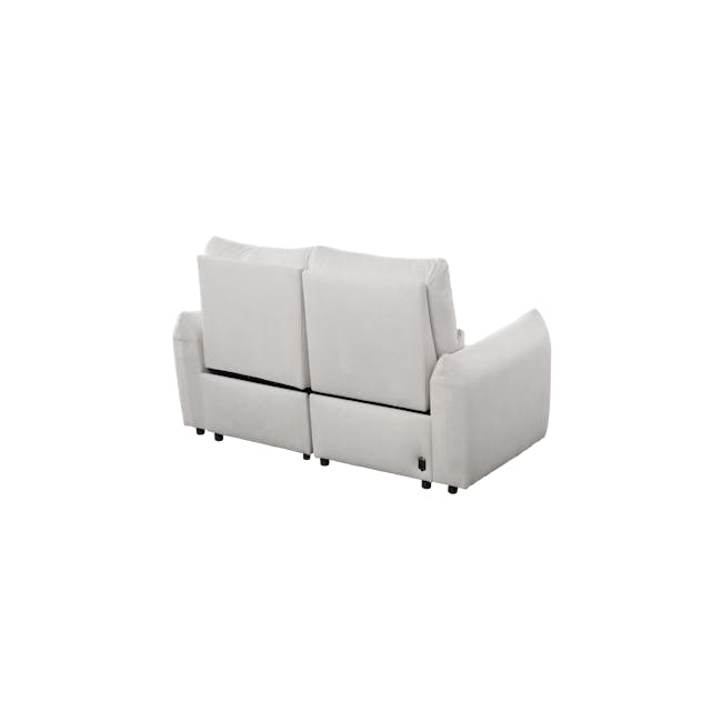 Lloyd 2 Seater Power Recliner Sofa - Misty Grey (Scratch Resistant) - 6 - White upholstered sectional sofa, minimalist