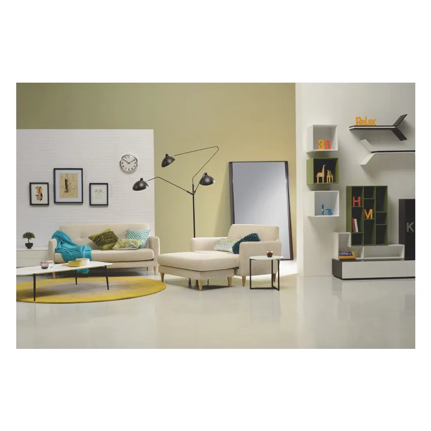 (As-Is) Nova High Coffee Table - Oak, Matt Silver - 18 - Modern living room, contemporary design, minimalist decor, cozy