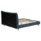 Ronan King Bed in Midnight with 2 Albie Bedside Tables in Walnut, Black - 7