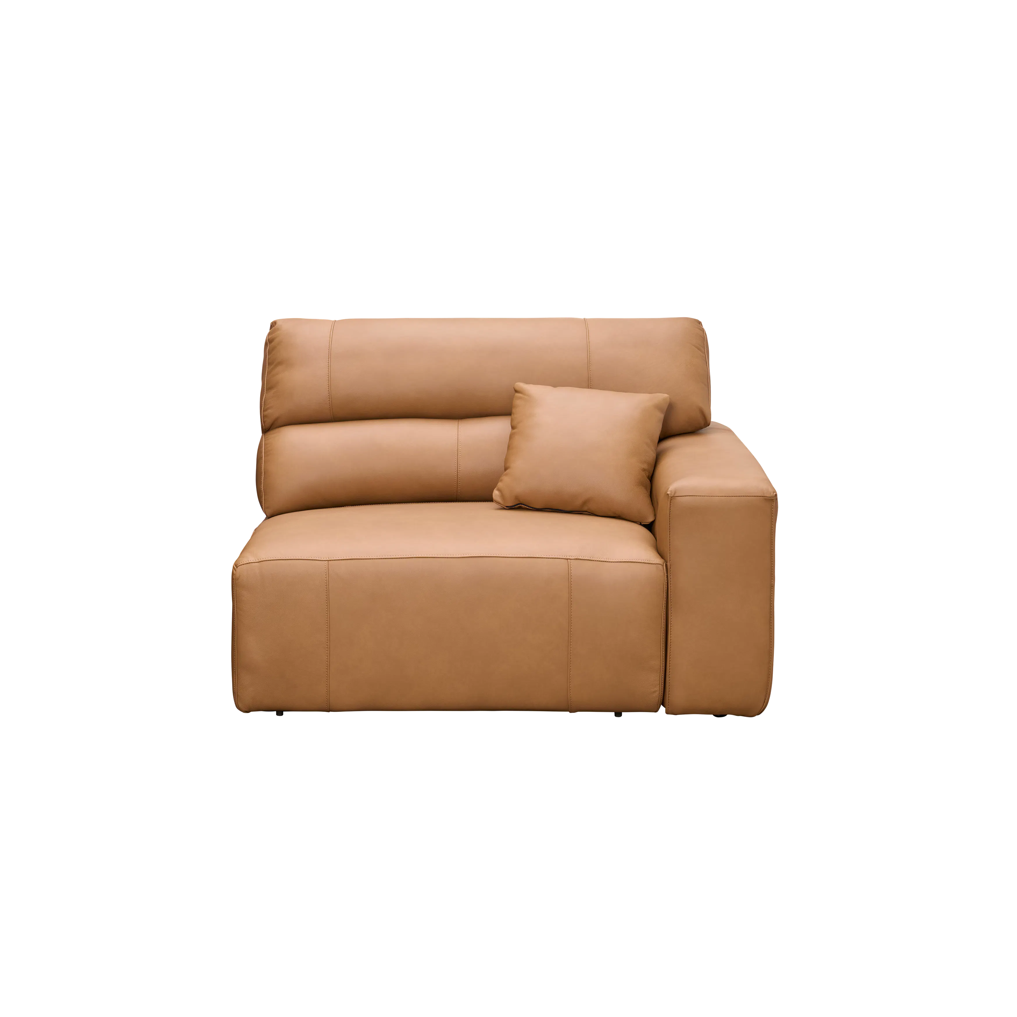 (As-is) Forte Right Arm Power Sliding Extension Sofa Unit - Oslo Tan (Genuine Cowhide Leather)