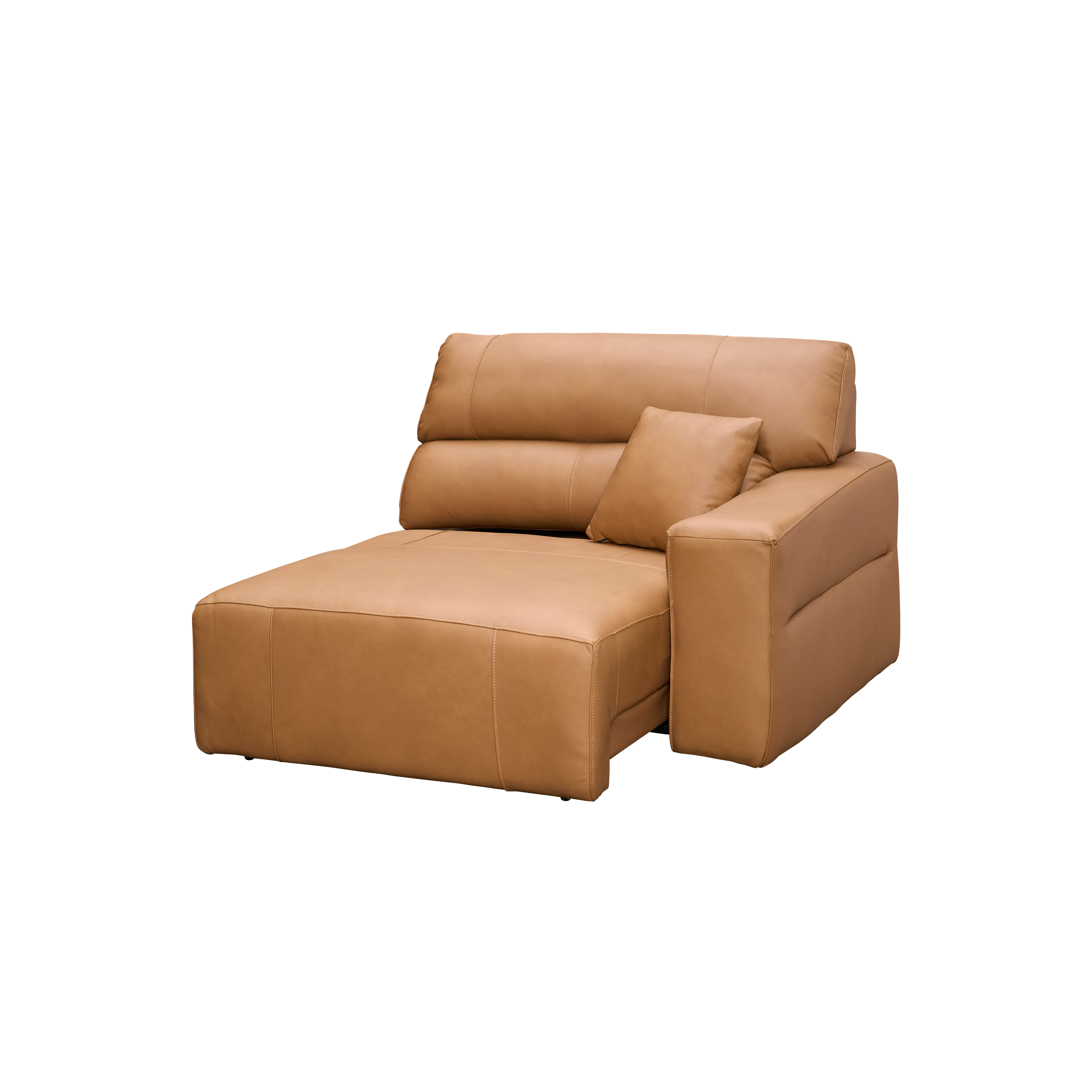 (As-is) Forte Right Arm Power Sliding Extension Sofa Unit - Oslo Tan (Genuine Cowhide Leather) - 12