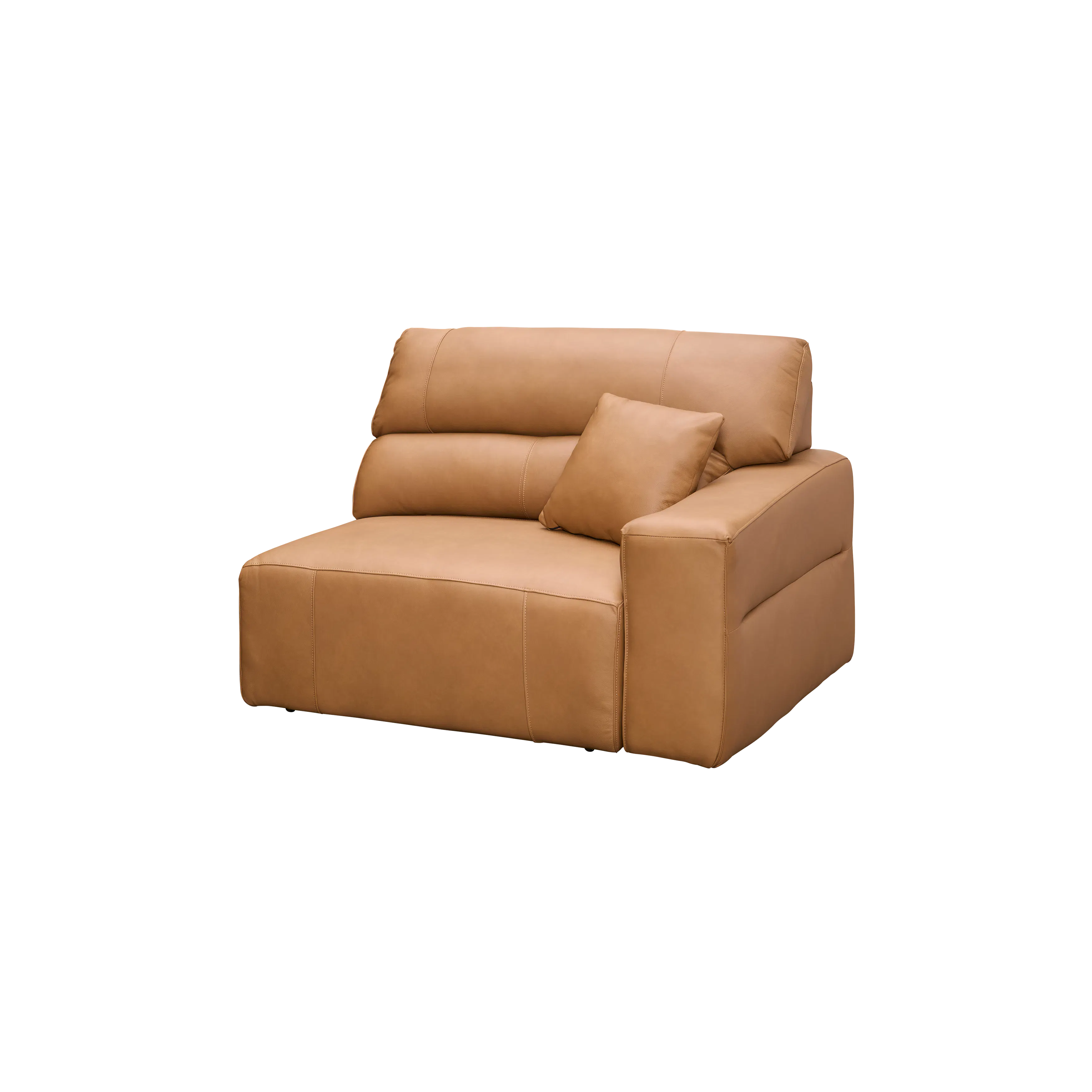 (As-is) Forte Right Arm Power Sliding Extension Sofa Unit - Oslo Tan (Genuine Cowhide Leather) - 13
