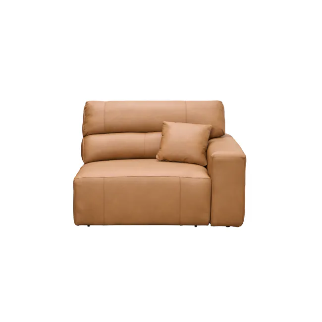 Forte 4 Seater Power Sliding Extension Sofa - Oslo Tan (Top Grain Leather) - Zero Wall - 35