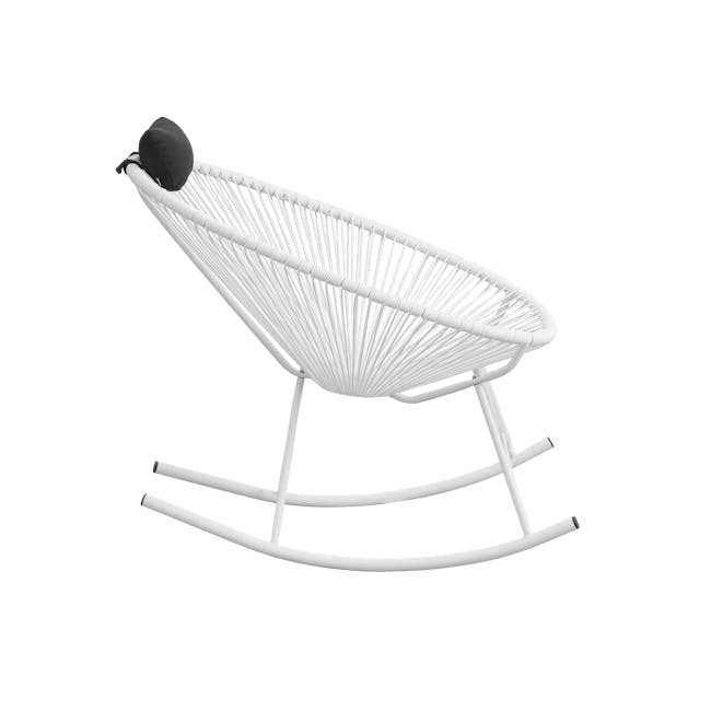 Acapulco Rocking Chair - White - 4 - Modern rattan lounge chair, minimalist design, white color scheme, elegant structure