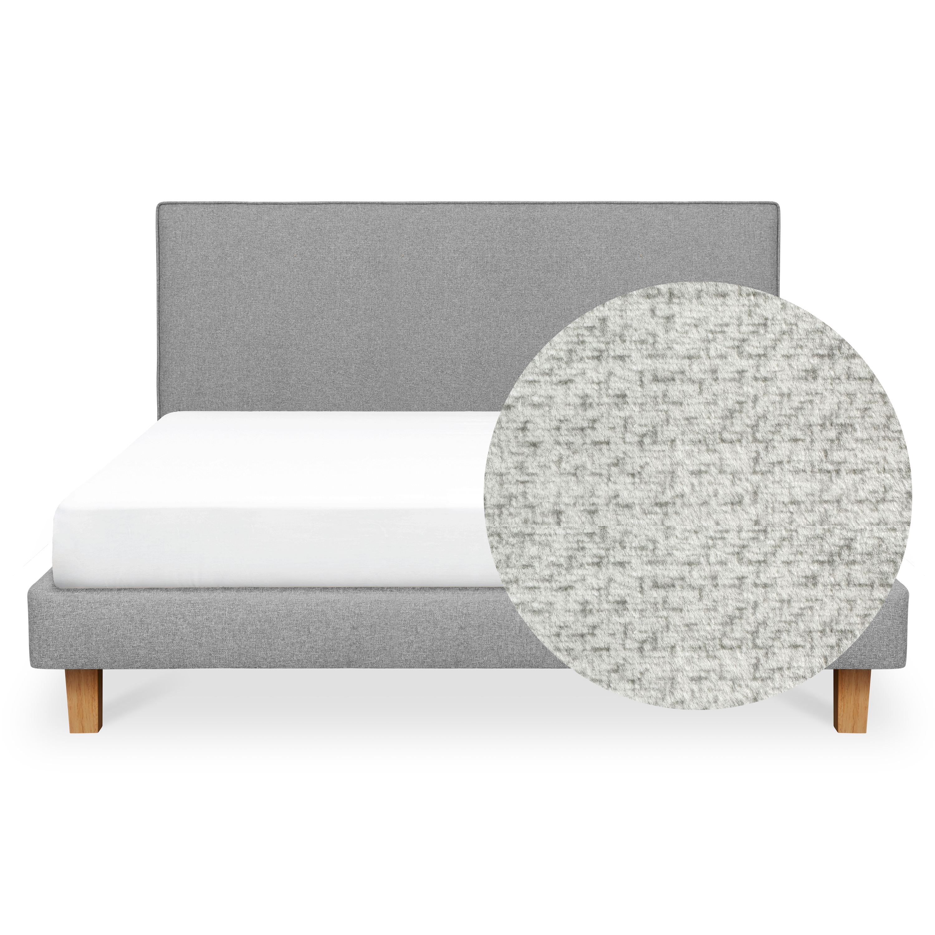 ESSENTIALS King Headboard Divan Bed - Linen (Pet Friendly)