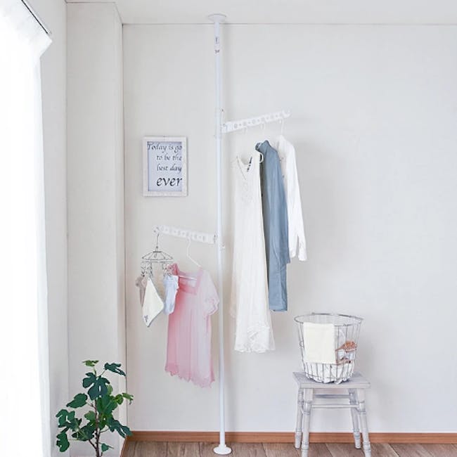 HEIAN Laundry Hanger Standing Pole Rack - White - 1
