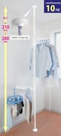 HEIAN Laundry Hanger Standing Pole Rack - White - 5