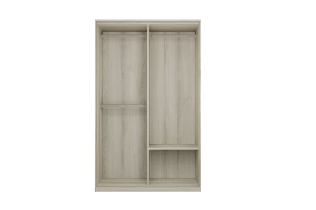 Lorren Sliding Door Wardrobe 1 with Mirror - White Oak - 8