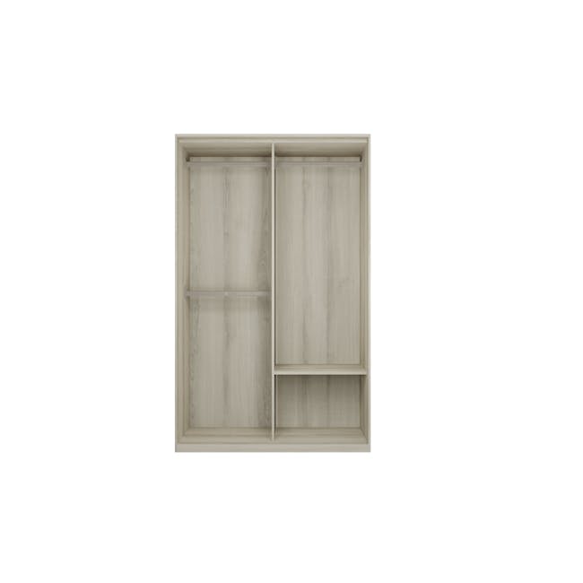 Lorren Sliding Door Wardrobe 1 with Mirror - White Oak - 8