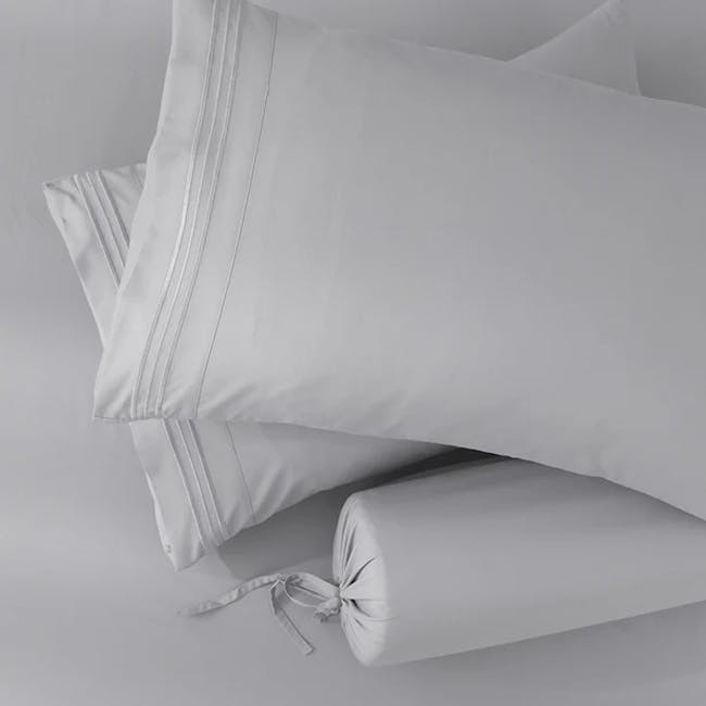 Robinsons Silky Soft Embroidered Microfibre Fitted Sheet Set Core Collection - Silver (4 Sizes) - 2