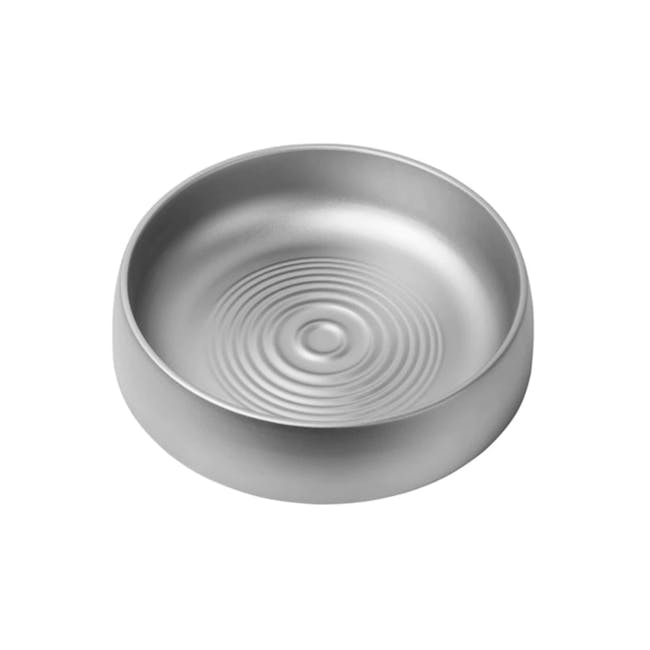 Pidan Pet Cooling Bed - Karesansui - 1 - Silver, stainless steel, round, hollow, non-stick, concentric circles, minimalist