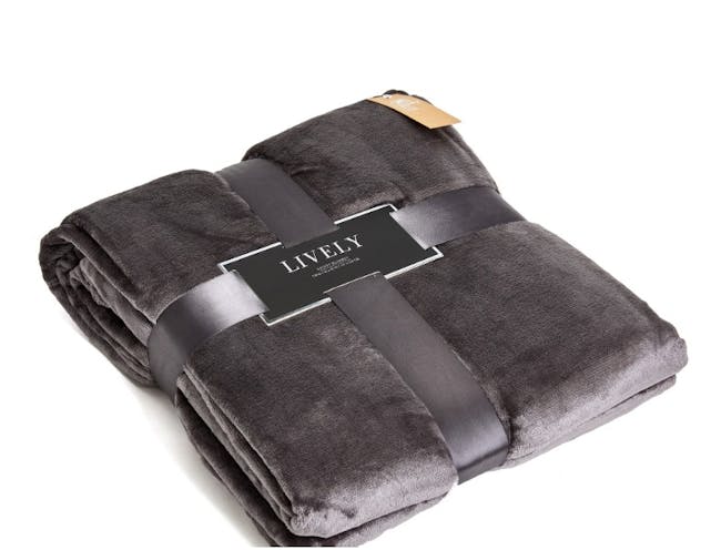 Makayla Velvet Plush Throw Blanket - Grey - 3