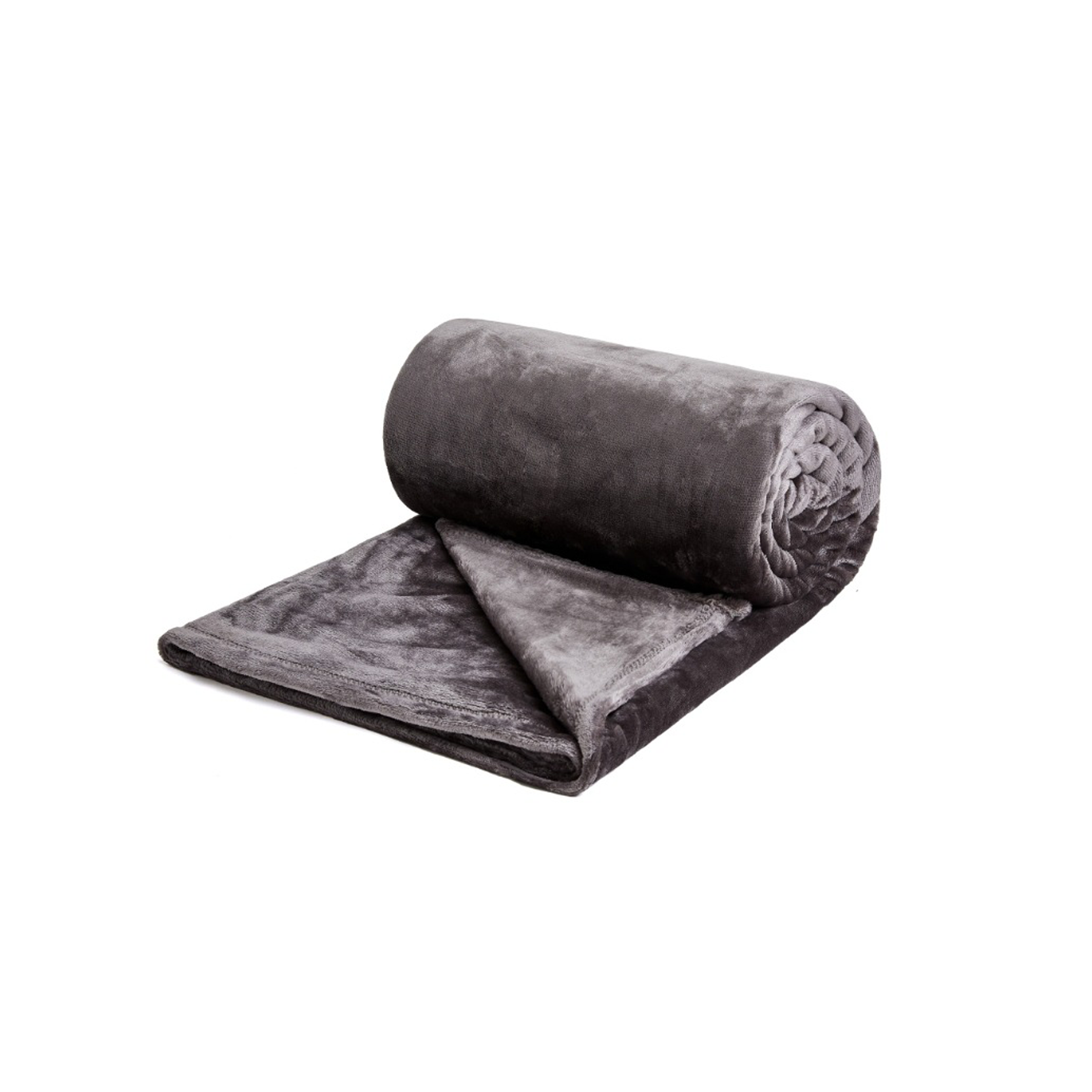 Makayla Velvet Plush Throw Blanket - Grey