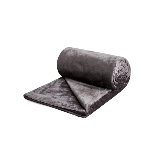 Makayla Velvet Plush Throw Blanket - Grey - 1 - Velvet, plush, soft, luxurious, high-quality, comfortable, cozy, inviting