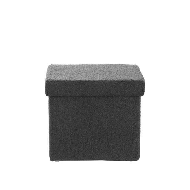 Wesly Storage Pouf - Grey Boucle - 3
