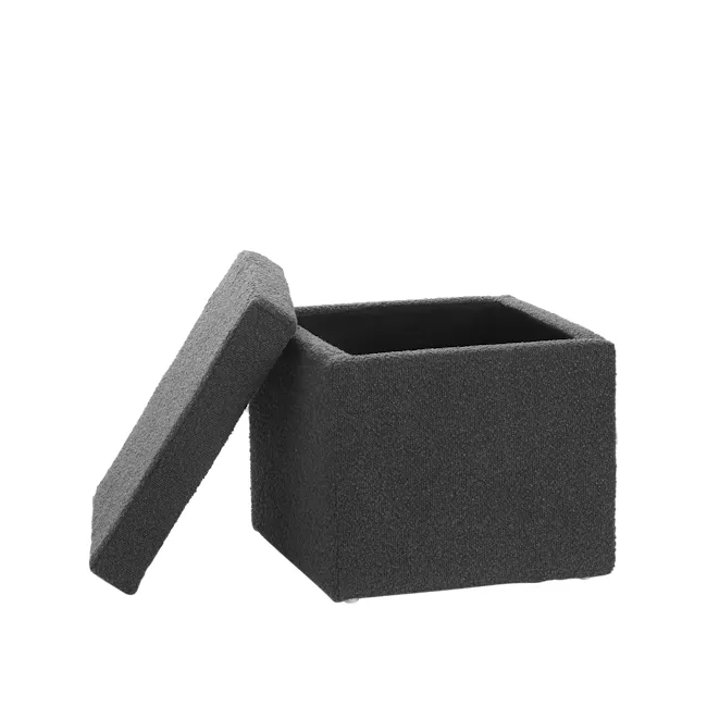 Wesly Storage Pouf - Grey Boucle - 1
