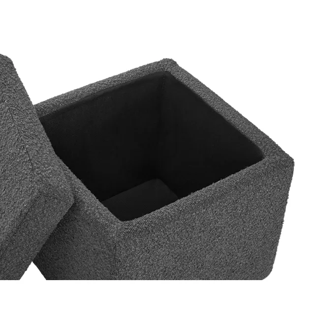 Wesly Storage Pouf - Grey Boucle - 6