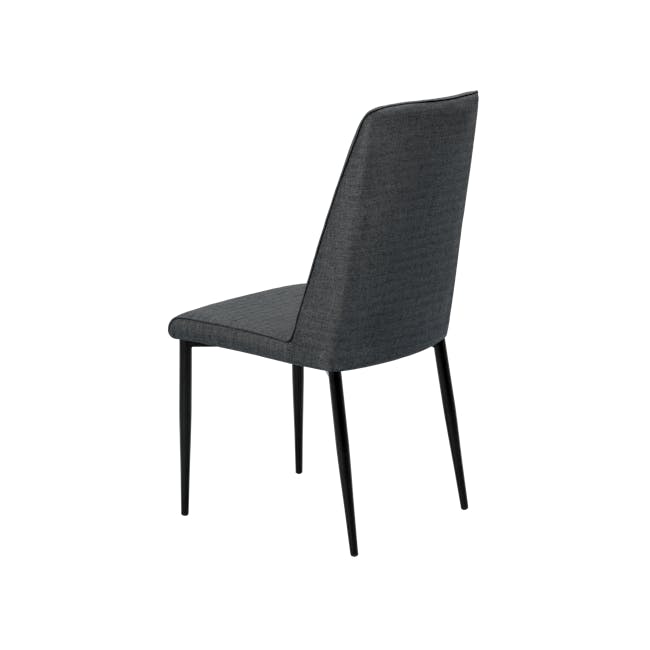 Ralph Dining Table 1.2m - Black, Cocoa with 4 Jake Dining Chairs in Carbon - 5