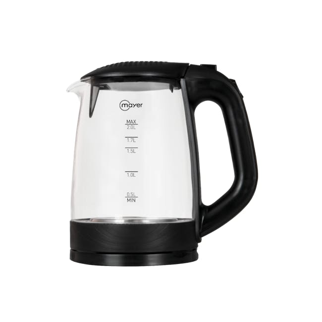 Mayer 2L Electric Glass Kettle MMEKG200 - 5 - Mather brand electric kettle with clear glass body, Stainless steel