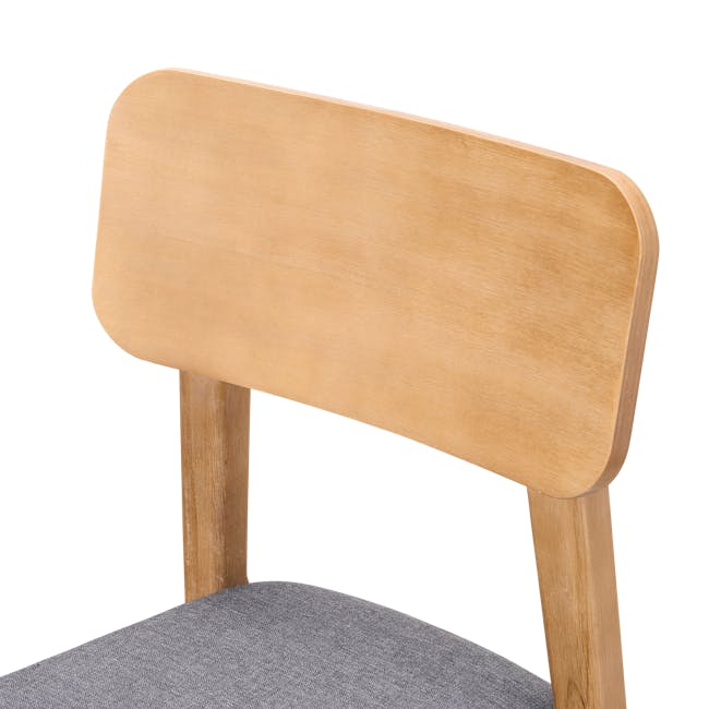 Todd Extendable Dining Table 1.6m-2m with 4 Todd Cushioned Dining Chairs - 18 - Wooden chair, wooden leg, wooden seat