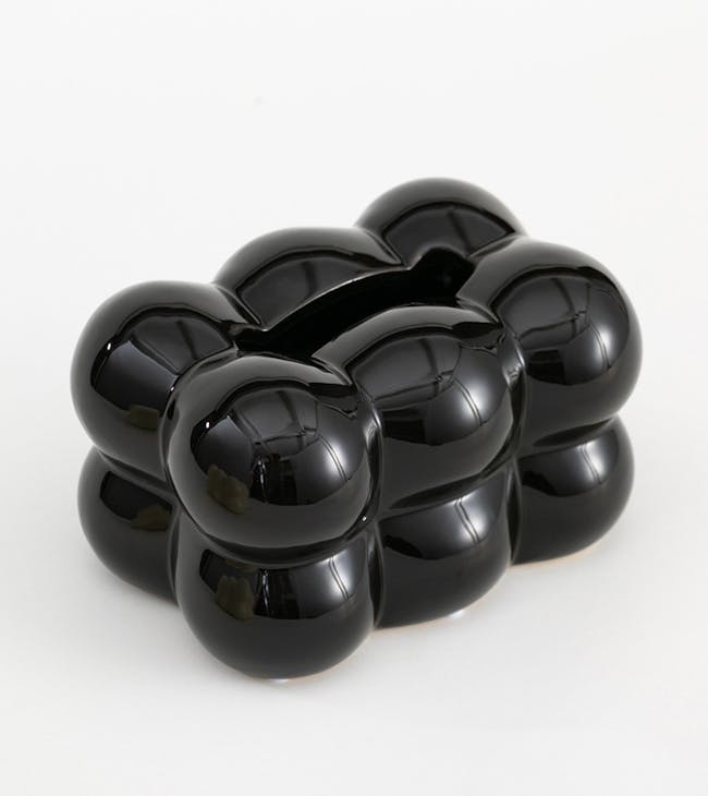 Colin Ceramic Tissue Box - Glossy Black - 1