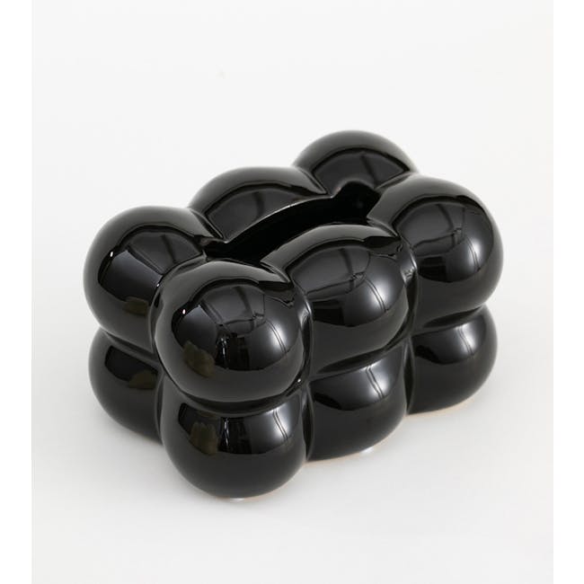 Colin Ceramic Tissue Box - Glossy Black - 1