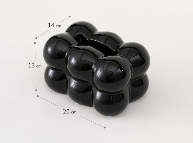 Colin Ceramic Tissue Box - Glossy Black - 4