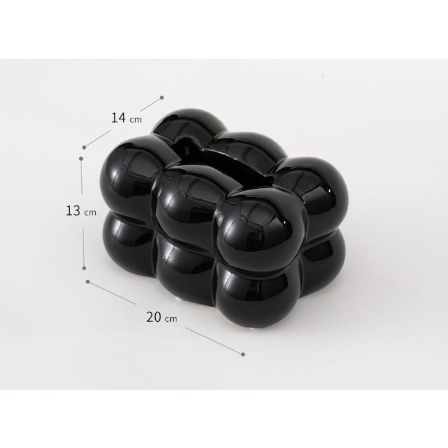 Colin Ceramic Tissue Box - Glossy Black - 4