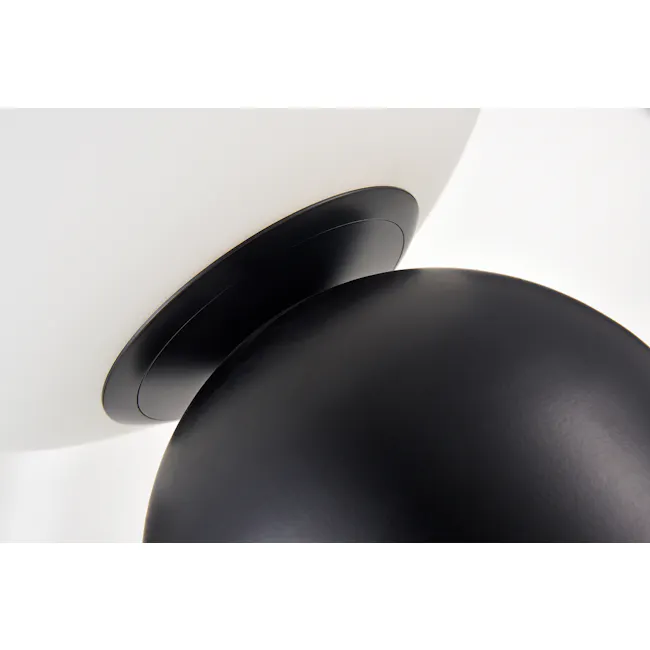Olavi Table Lamp - Black - 5 - White cylindrical object, black circular object, glossy surface, sleek design, modern