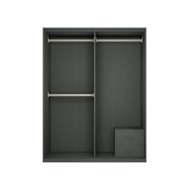 Lorren Sliding Door Wardrobe 2 - Graphite Linen - 1