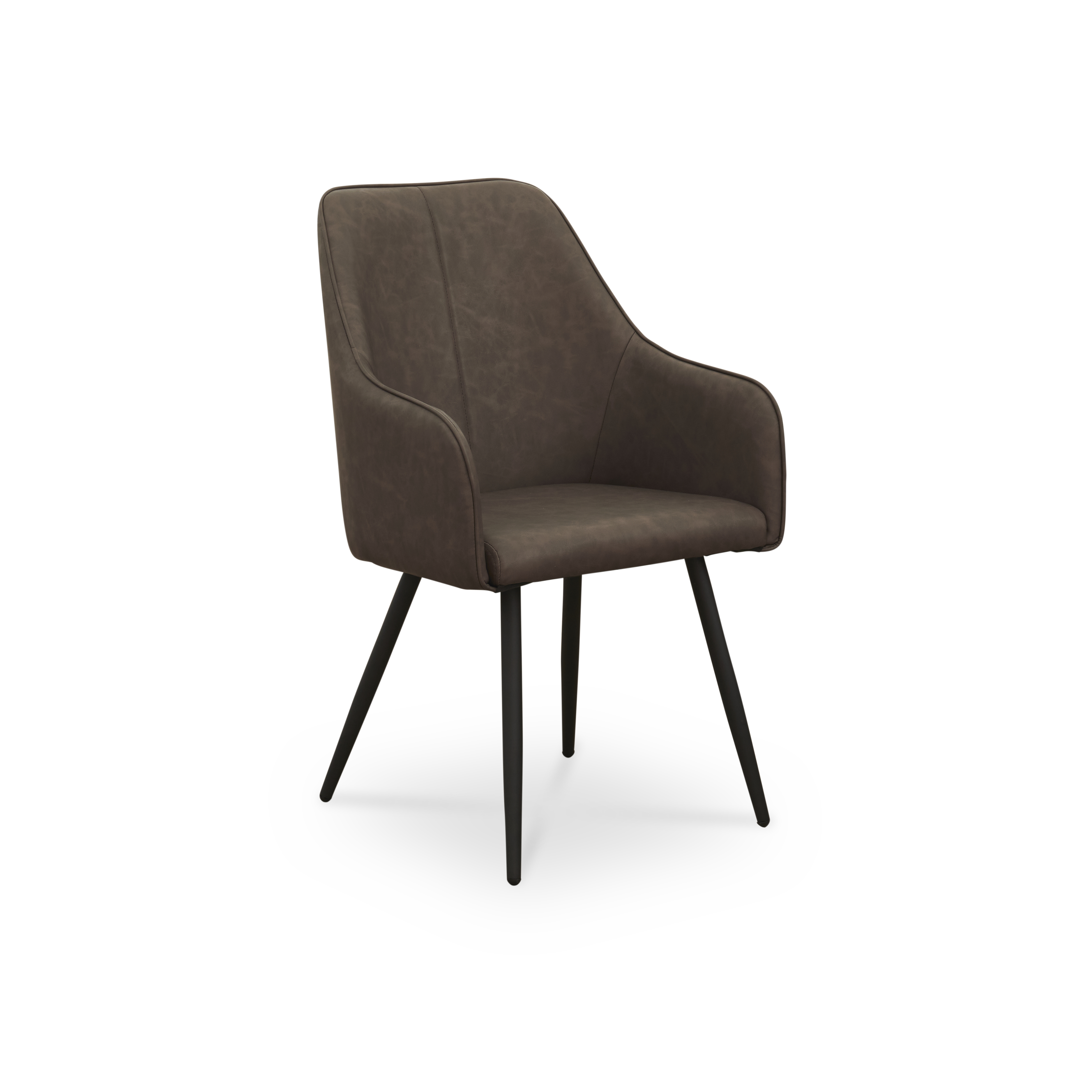 Charlie Dining Armchair - Dark Brown (Faux Leather)