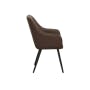 Charlie Dining Armchair - Dark Brown (Faux Leather) - 3