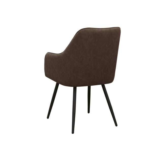Charlie Dining Armchair - Dark Brown (Faux Leather) - 4