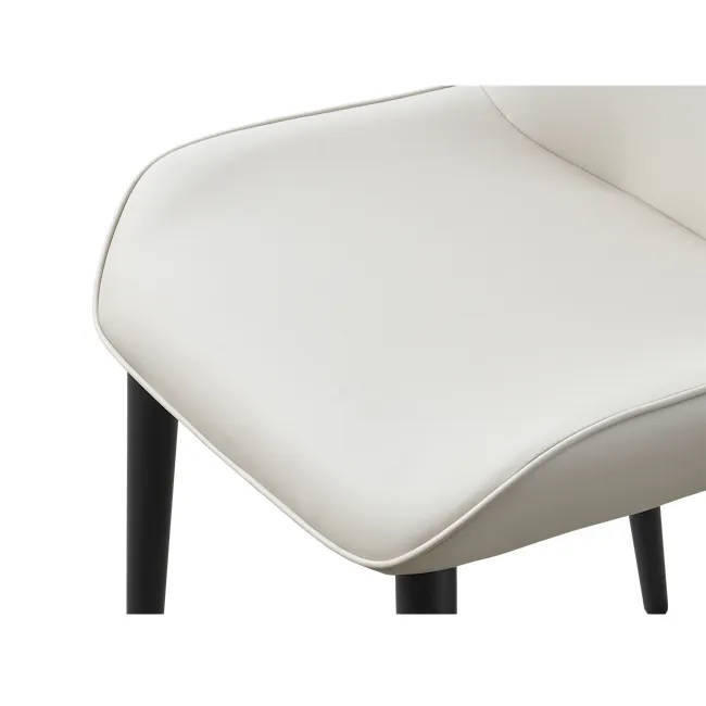 Syla Extendable Dining Table 1.6m-2m in Concrete Grey (Sintered Stone) with Jorge Bench 1.5m and 2 Santiago Dining Chair in Beige (Faux Leather) - 15
