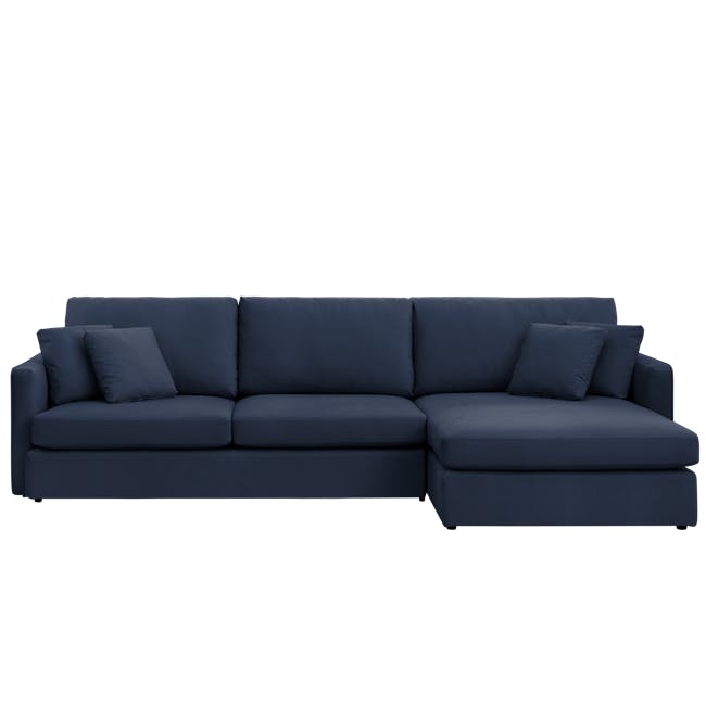 Ashley L-Shaped Lounge Sofa - Deep Navy (Scratch Resistant Fabric) - 0