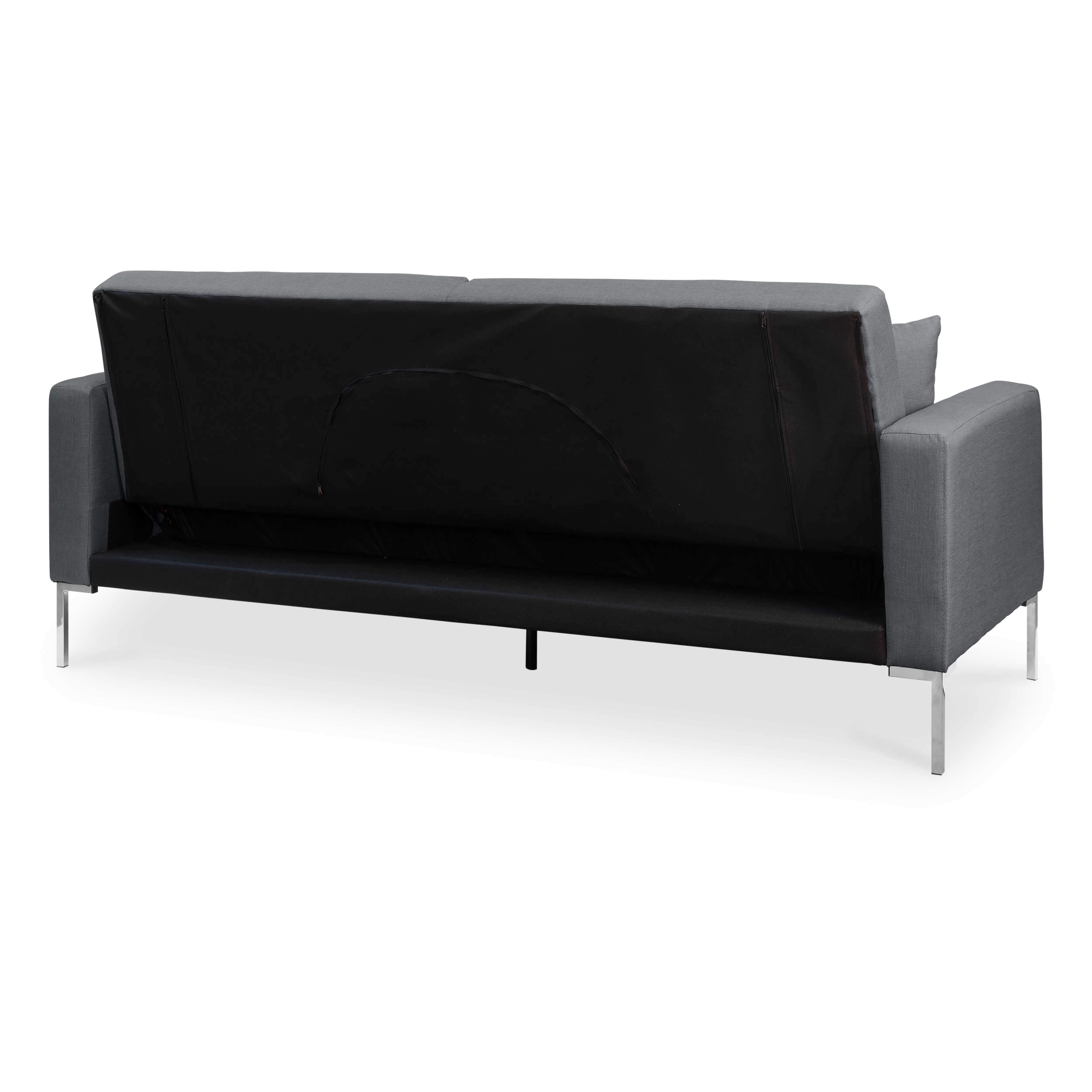 Leslie 3 Seater Sofa Bed - Hailstorm (Fabric) - 9 - Modern sofa, sleek design, gray upholstery, minimalist style