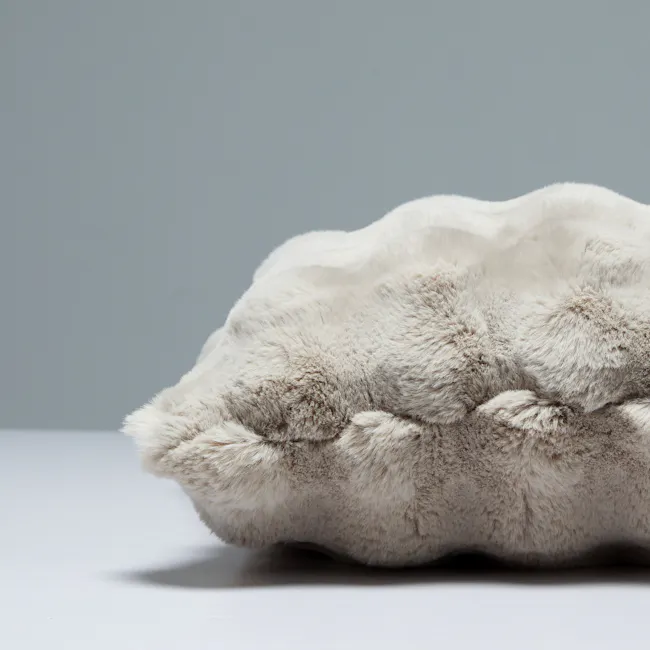 Luxe Faux Fur Cushion - Taupe - 3 - Soft, fluffy, white, luxurious, cozy, plush, warm, inviting, comfortable, soft