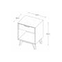 Rho Single Drawer Bedside Table - Oak - 3