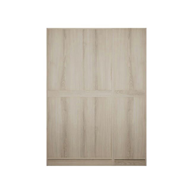 Lucca 3 Door Wardrobe 6 - Matte White, White Oak - 4